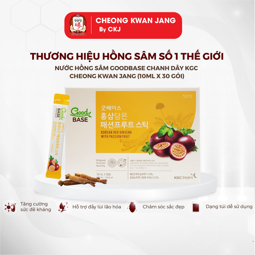 Nước Hồng Sâm Goodbase Chanh Dây KGC Cheong Kwan Jang (10ml x 30 gói)