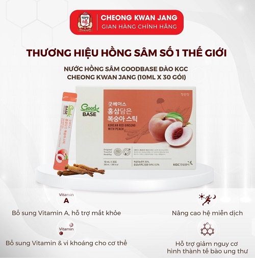 Nước Hồng Sâm Goodbase Đào KGC Cheong Kwan Jang (10ml x 30 gói)