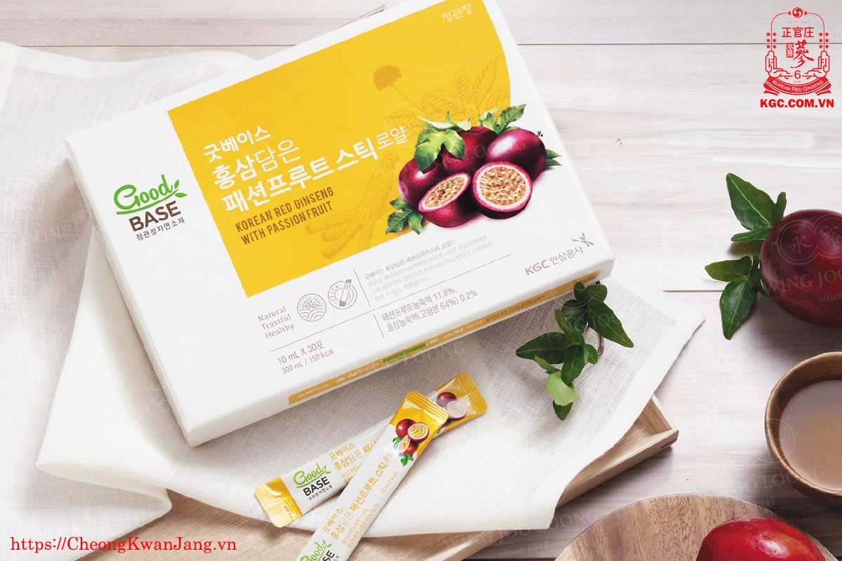 Nước Hồng Sâm Goodbase Chanh Dây KGC Cheong Kwan Jang (10ml x 30 gói)
