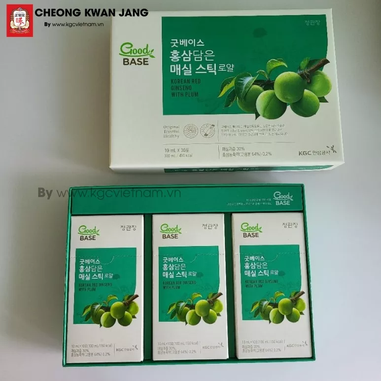 Nước Hồng Sâm Goodbase Mơ Xanh KGC Cheong Kwan Jang (10ml x 30 gói)